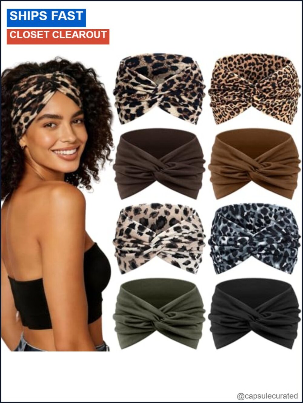 Wide Turban Headbands Boho Hair Wraps Non-Slip Moisture-Wicking Yoga